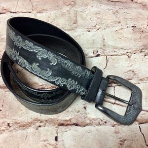 Express Genuine Embossed Black Leather